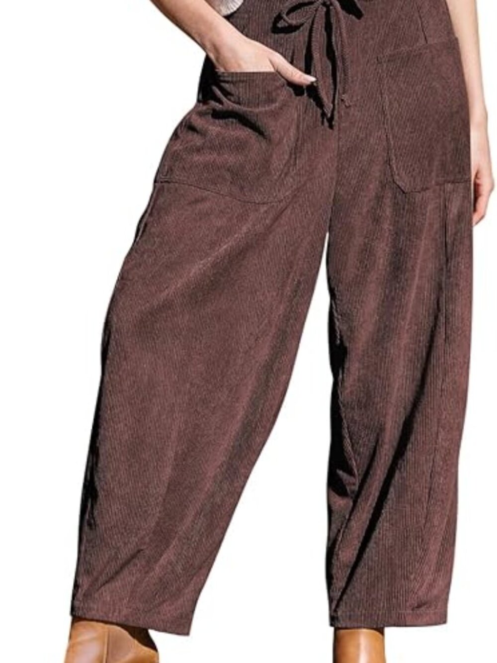 TARSE Women’s Corduroy Pants Baggy Wide Leg Pant